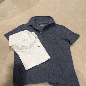 Vineyard Vines Youth Large Navy and White Polo Shirt Duo Super Soft